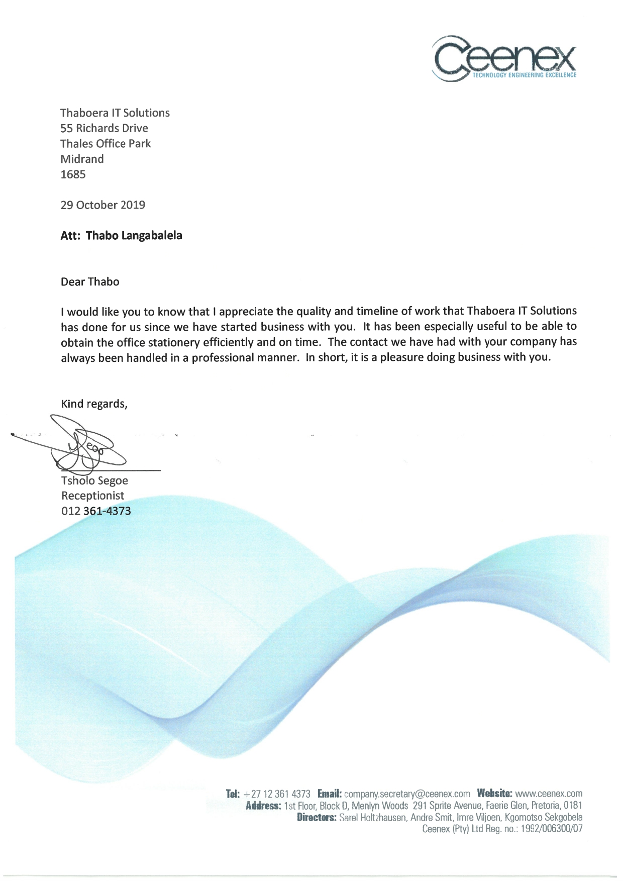 Ceenex Testimonial